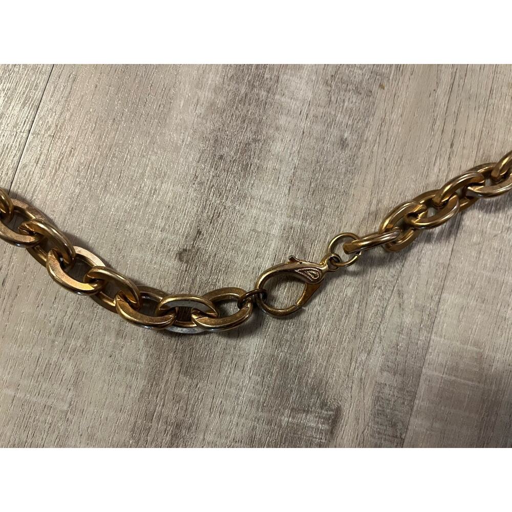 VTG Y2K 90s Heavy Metal Chain Belt Long Necklace Adjustable Statement Boho Goth - Picture 3 of 4